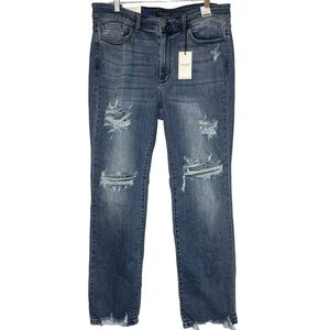 Judy Blue Destroyed Mid-Rise Straight Fit 18W